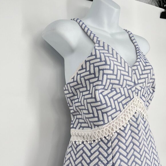 Shoshanna‎ Women's Blue & White Brandt Dress RTR Size 12 - Picture 5 of 11